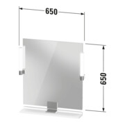 Duravit Miroir LED 9 W Sivida 65x65x3,6 cm, blanc, avec interrupteur, au, acier, chromé-4