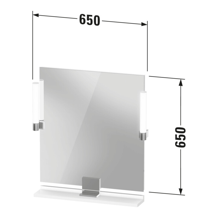 Duravit Miroir LED 9 W Sivida 65x65x3,6 cm, blanc chaud, au, stl, gris anthracite