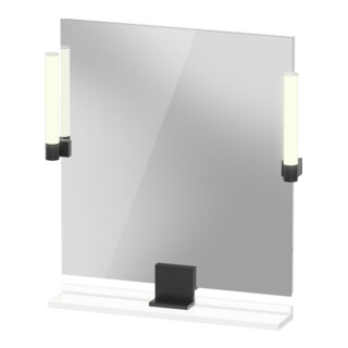 Duravit Miroir LED 9 W Sivida 65x65x3,6 cm, blanc, éclairage, au, acier, gris foncé