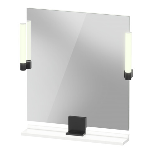 Duravit Miroir LED 9 W Sivida 65x65x3,6 cm, blanc, éclairage, au, acier, gris foncé