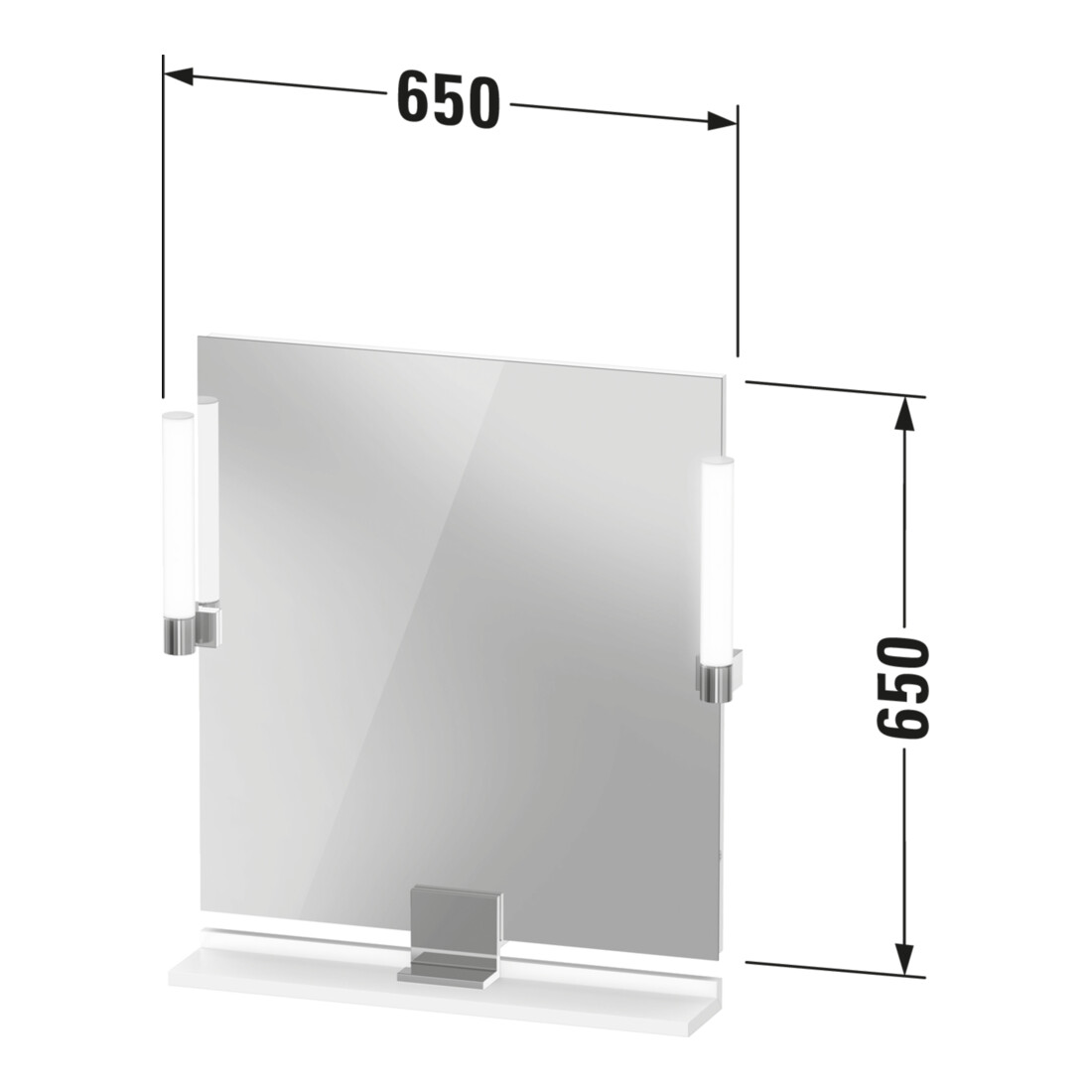 Duravit Miroir LED 9 W Sivida 65x65x3,6 cm, gris, Leu., au, stl, G sw
