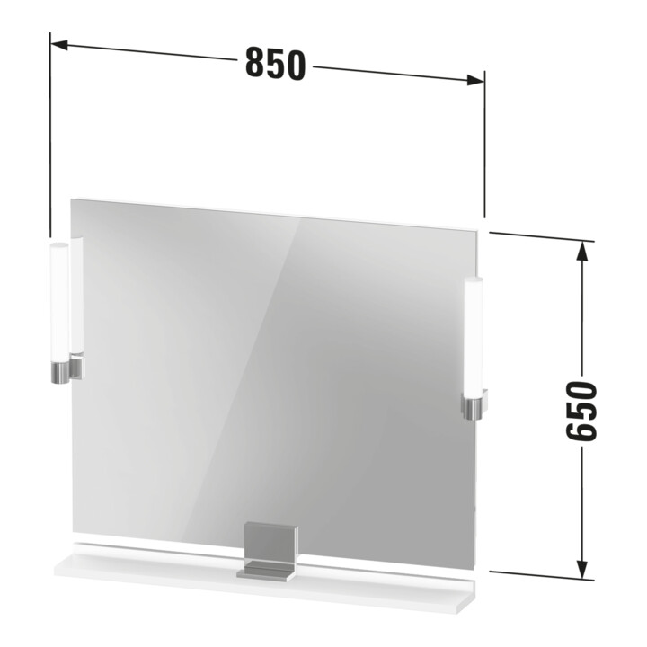 Duravit Miroir LED 9 W Sivida 85x65x3,6 cm, blanc chaud, sensoriel, acier, gris anthracite