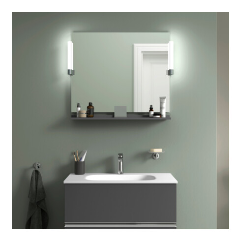 Duravit Miroir LED 9 W Sivida 85x65x3,6 cm, gris, gauche, automatique, acier, chromé