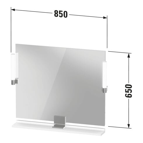 Duravit Miroir LED 9 W Sivida 85x65x3,6 cm, gris moyen, Leu., au, stl, G sw