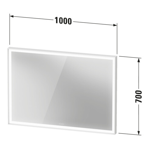 Duravit Miroir LED avec capteur blanc L-Cube 100x70x6cm, 29W, gris, capteur, dimmable, wd