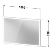 Duravit Miroir LED avec capteur blanc L-Cube 100x70x6cm, 29W, gris, capteur, dimmable, wd-2