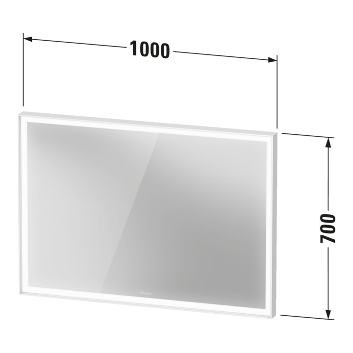 Duravit Miroir LED avec capteur blanc L-Cube 100x70x6cm, 29W, gris, capteur, dimmable, wd