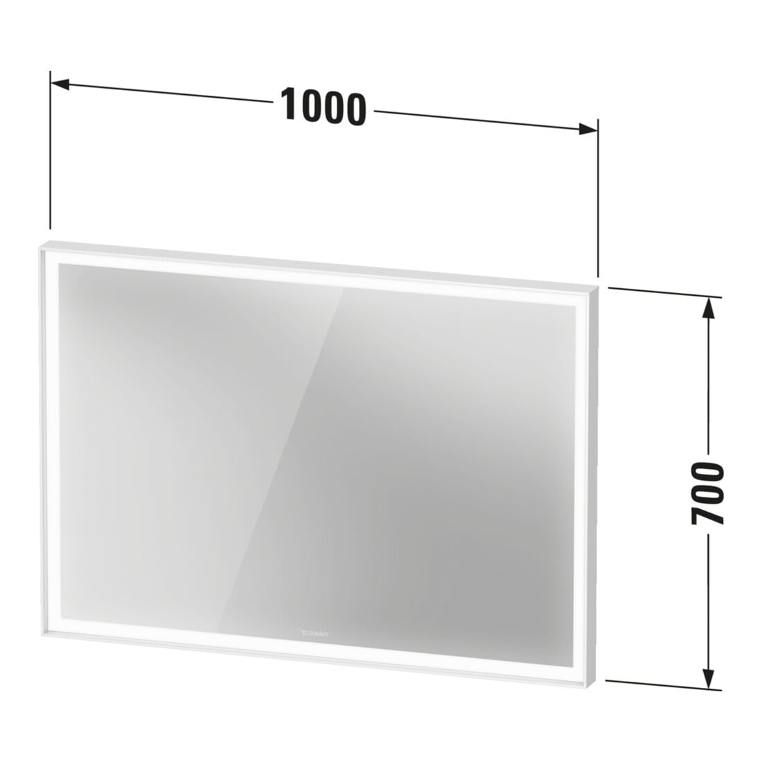 Duravit Miroir LED avec capteur blanc L-Cube 100x70x6cm, 29W, gris, capteur, dimmable, wd
