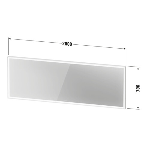 Duravit Miroir LED avec capteur blanc L-Cube 200x70x6 cm, 48 W, capteur, dimmable, wd