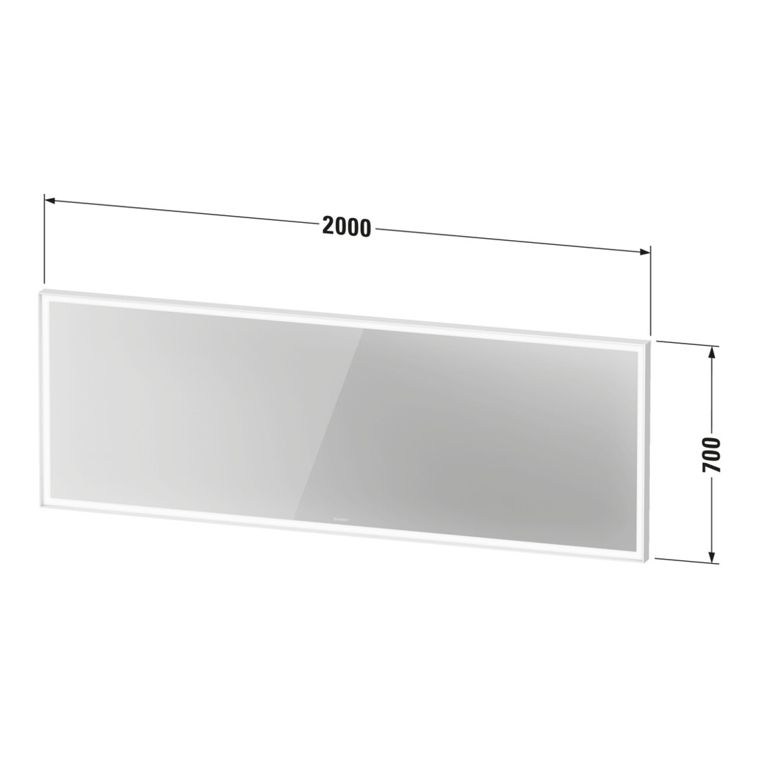 Duravit Miroir LED avec capteur blanc L-Cube 200x70x6 cm, 48 W, capteur, dimmable, wd