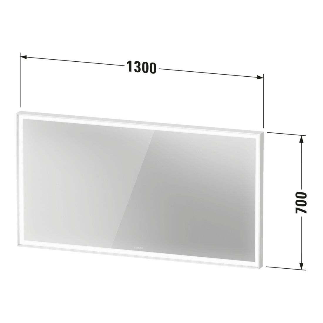 Duravit Miroir LED avec capteur L-Cube blanc 130x70x6 cm, 36W, gris, capteur, dimmable, wd