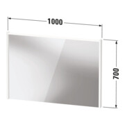 Duravit Miroir LED D-Code 2.0 100x70x5 cm, 7 W, graphite, éclairage haut-3