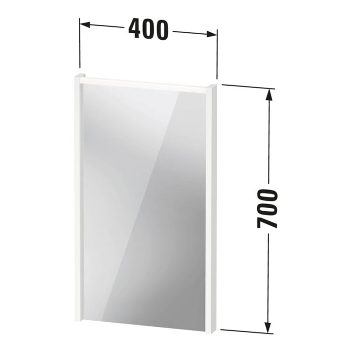 Duravit Miroir LED D-Code 2.0 40x70x5 cm, 3 W, blanc brillant, éclairage supérieur