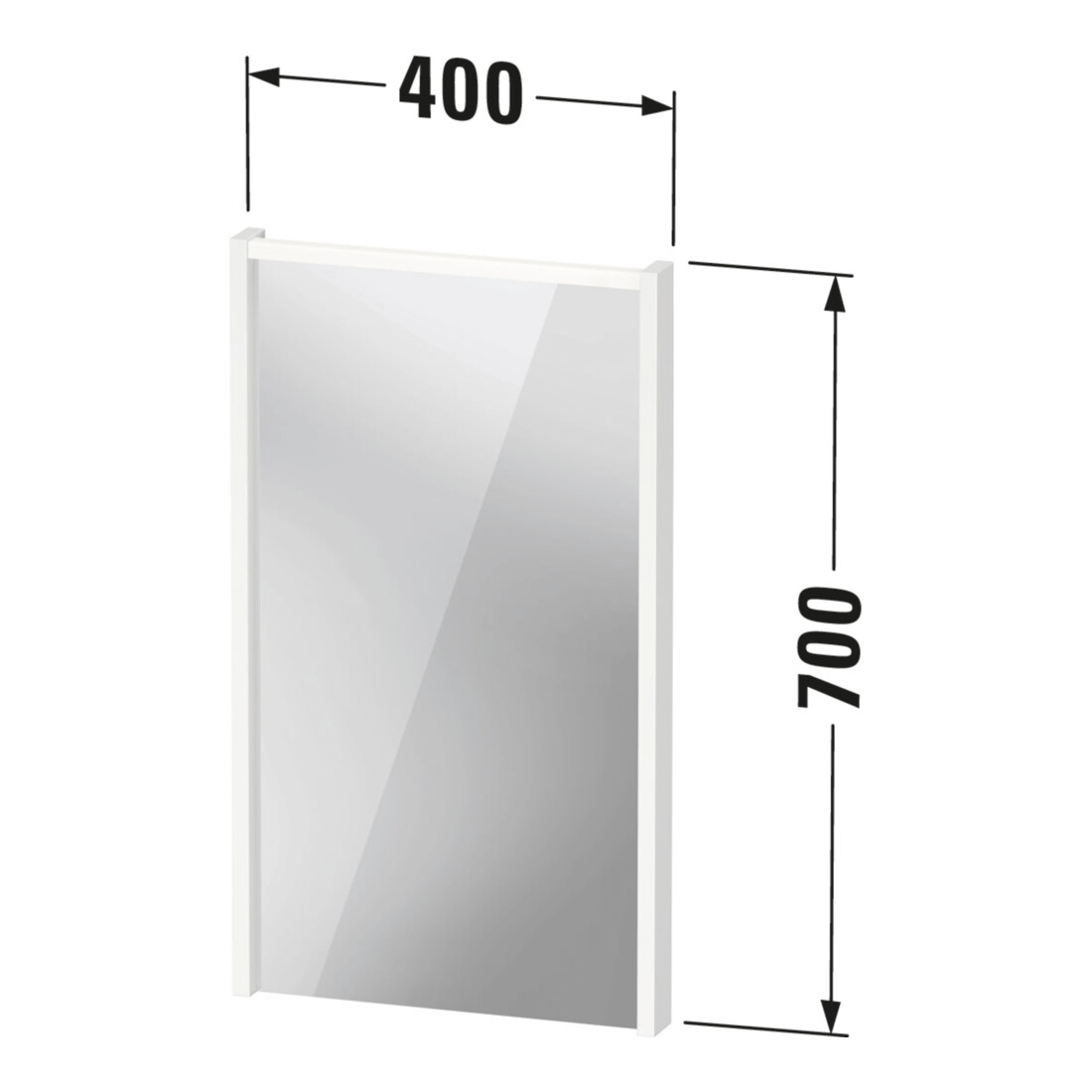 Duravit Miroir LED D-Code 2.0 40x70x5 cm, 3 W, blanc mat, éclairage supérieur