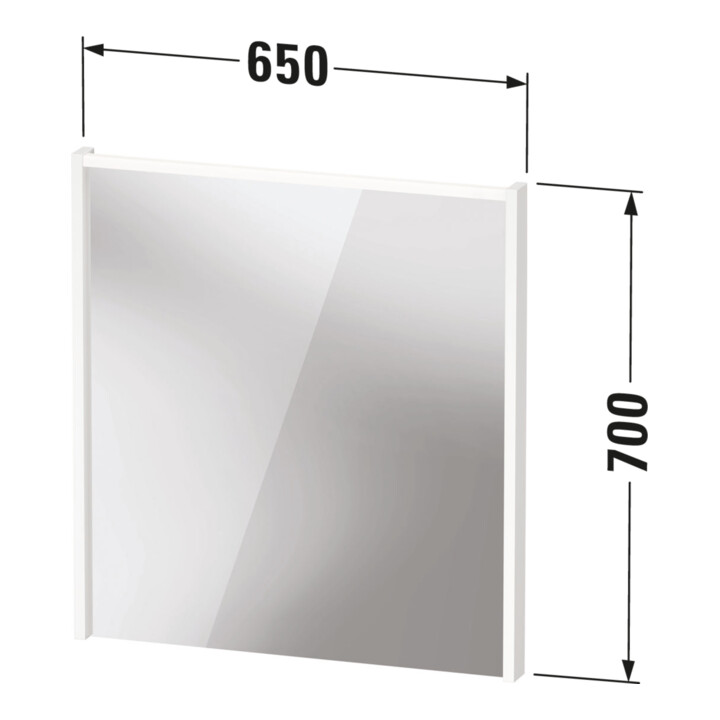 Duravit Miroir LED D-Code 2.0 65x70x5 cm, 5 W, vert fjord, éclairage haut