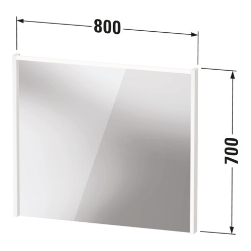 Duravit Miroir LED D-Code 2.0 80x70x5cm, 6 W, graph ma, éclairage haut