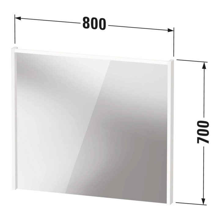 Duravit Miroir LED D-Code 2.0 80x70x5cm, 6 W, graph ma, éclairage haut