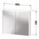 Duravit Miroir LED D-Code 2.0 m 2 portes, éclairage avant, 80x70x14,8 cm, bas. ma-3