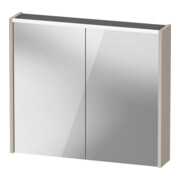 Duravit Miroir LED D-Code 2.0 m prise, 2 portes, éclairage supérieur, 80x70x14,8 cm, Taupe ma
