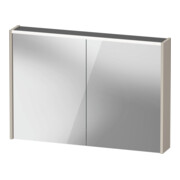 Duravit Miroir LED D-Code 2.0 m, prise, 2 portes, lumière frontale, 100x70x14,8 cm, Taupe ma