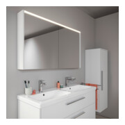 Duravit Miroir LED D-Code 2.0 m, prise, 2 portes, lumière frontale, 120x70x14,8 cm, blanc mat-4