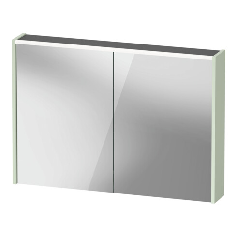 Duravit Miroir LED D-Code 2.0 m prise 2 T, éclairage sup., 100x70x14,8 cm, vert mat