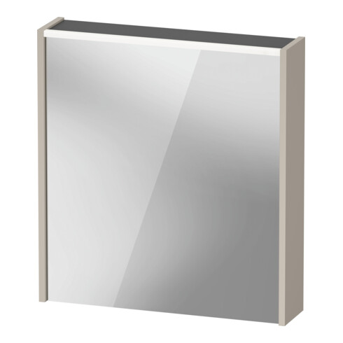 Duravit Miroir LED D-Code 2.0 m prise 65x70x5 cm, éclairage haut, gauche, taupe mat