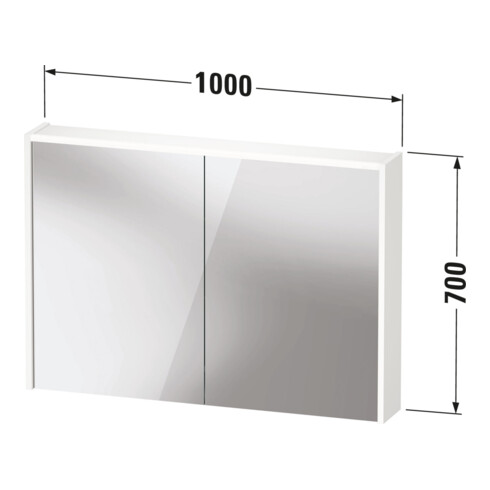 Duravit Miroir LED D-Code 2.0 m SD T E 2 T, éclairage f ob, 100x70x14,8 cm, graph ma