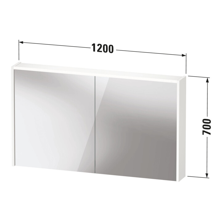 Duravit Miroir LED D-Code 2.0 m SD T E 2 T, éclairage f ob, 120x70x14,8 cm, blanc brillant