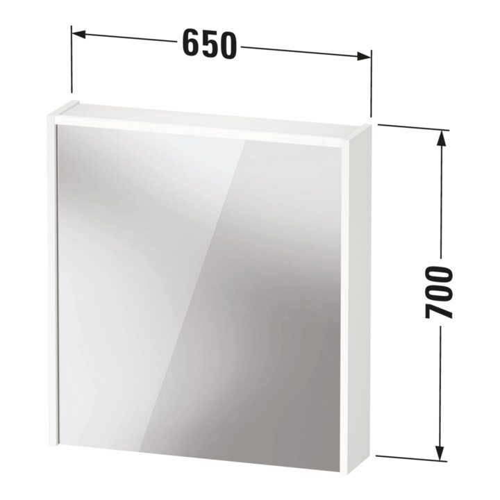 Duravit Miroir LED D-Code 2.0 m SD T E 65x70x5 cm, éclairage à gauche, basalt mat