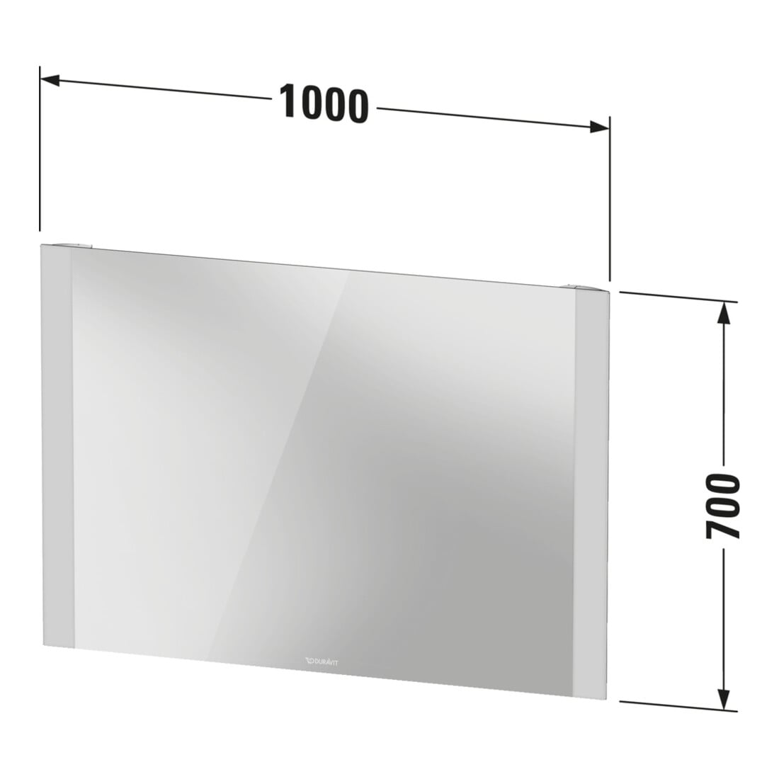 Duravit Miroir lumineux Better 100x70x3,4 cm, 22 W, LED, blanc