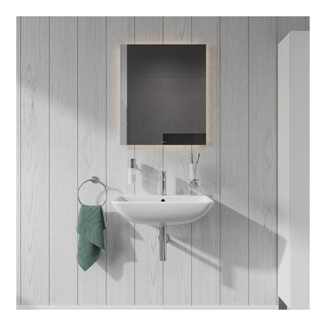 Duravit Miroir lumineux Better 60x70x3,3 cm, 40 W, LED, blanc