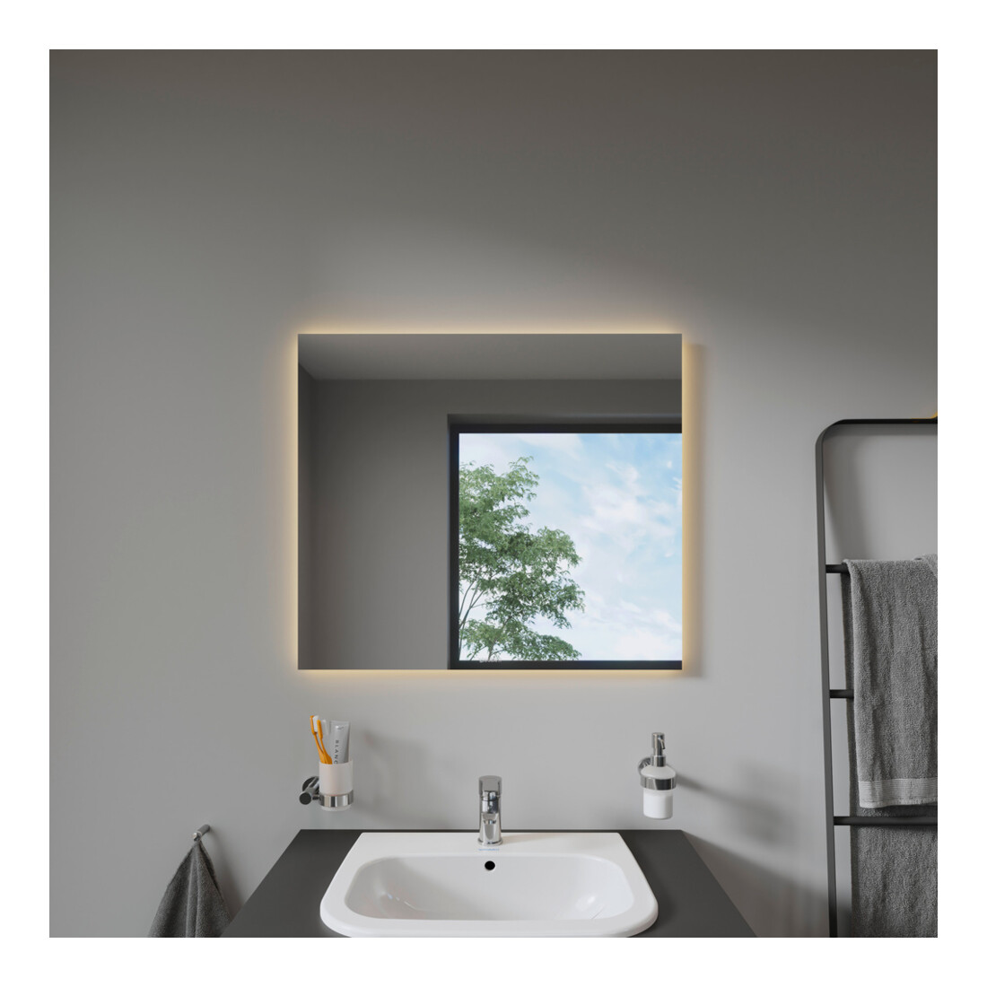 Duravit Miroir lumineux Good 80x70x3,3 cm, 46 W, LED, blanc