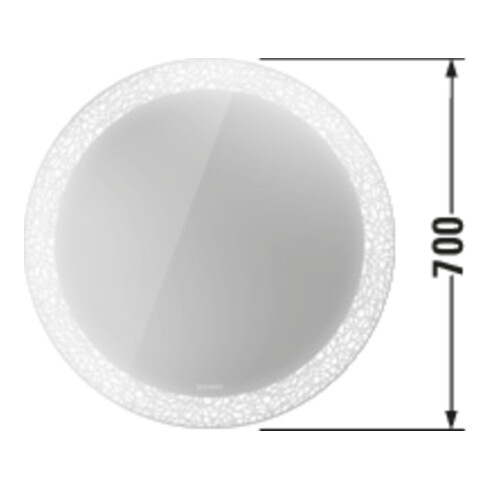 Duravit Miroir lumineux Happy D.2 Plus 70x70x4,7 cm, 31 W, avec capteur, éclairage LED radial