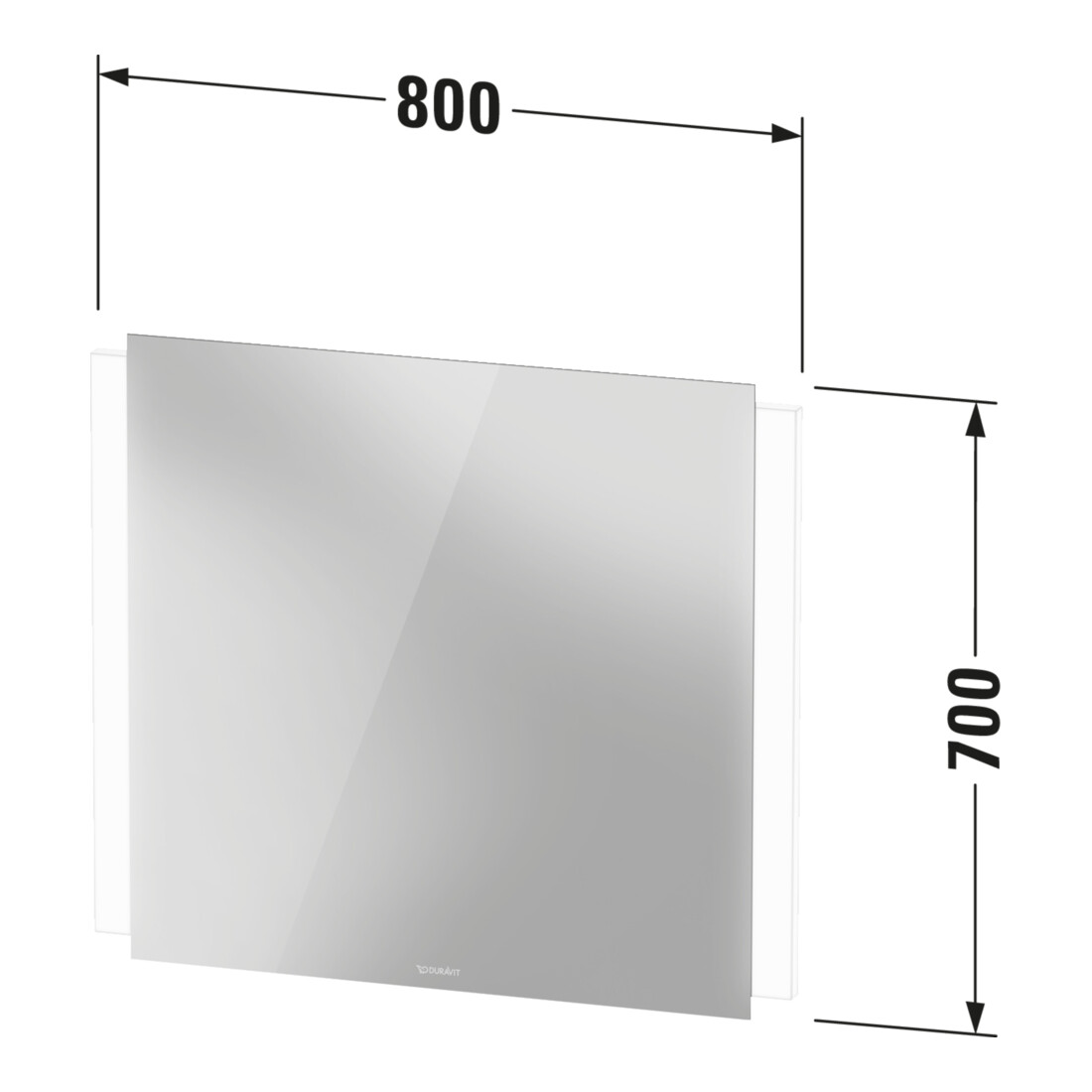Duravit Miroir lumineux Ketho.2 80x70x3,3cm, sans interrupteur, 18 W, cadre lumineux