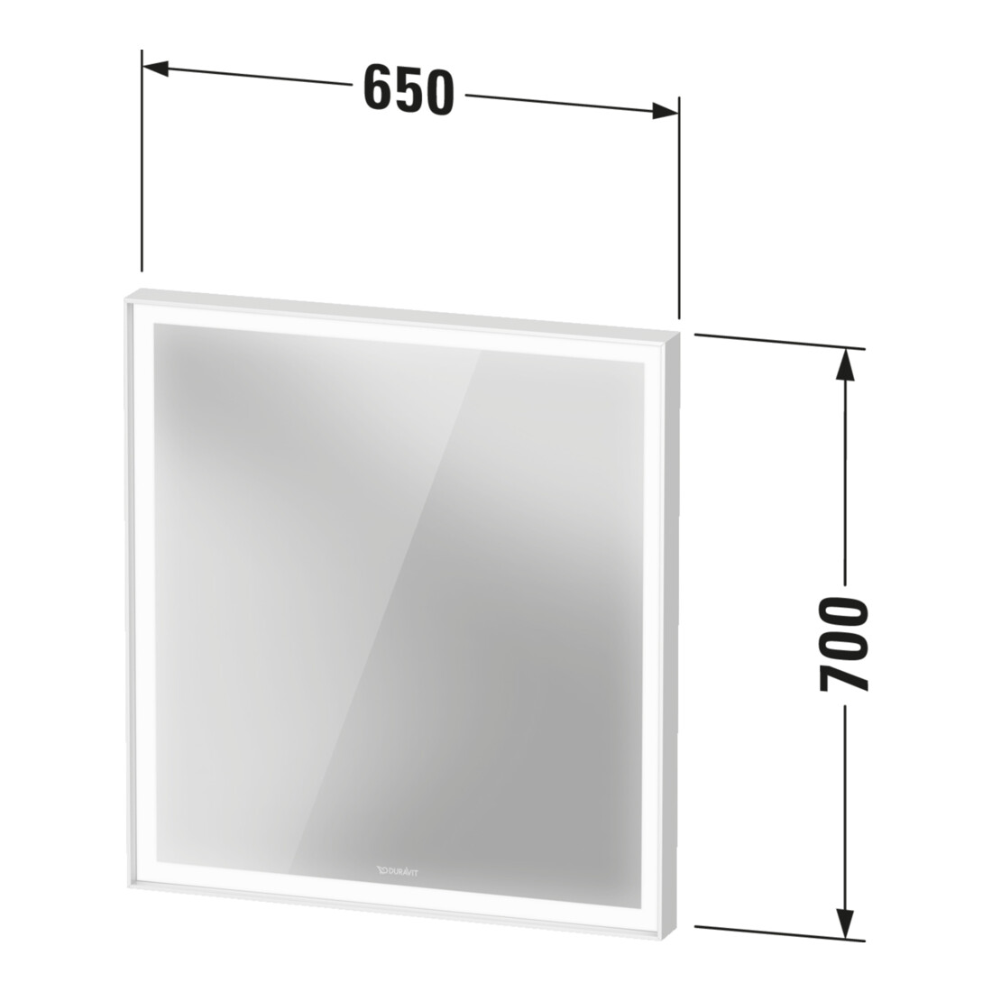 Duravit Miroir lumineux LED avec capteur blanc L-Cube 65x70x6,7 cm, 23W, dimmable