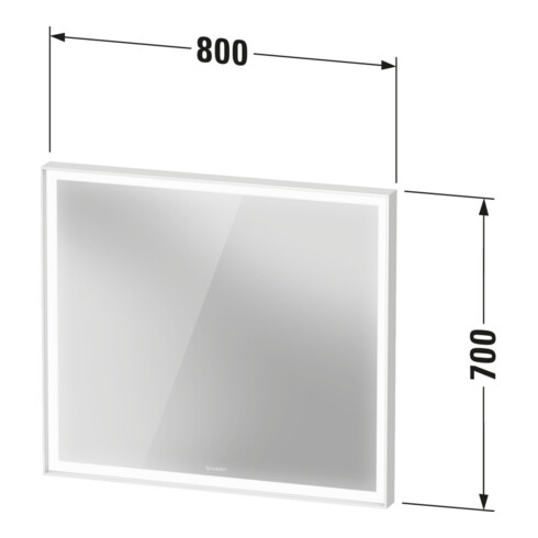 Duravit Miroir lumineux LED avec capteur blanc L-Cube 80x70x6,7 cm, 24W, gris, capteur, dimmable, wd