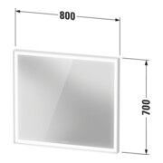 Duravit Miroir lumineux LED avec capteur blanc L-Cube 80x70x6,7 cm, 24W, gris, capteur, dimmable, wd-5