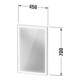 Duravit Miroir lumineux LED L-Cube 45x70x6,7 cm, 18W, blanc chaud, capteur, dimmable, wd-4