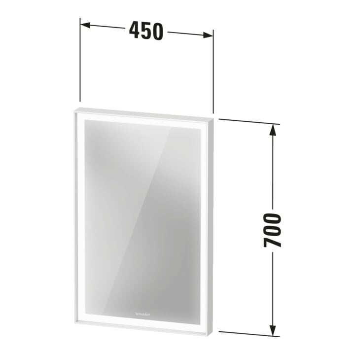 Duravit Miroir lumineux LED L-Cube 45x70x6,7 cm, 18W, blanc chaud, capteur, dimmable, wd