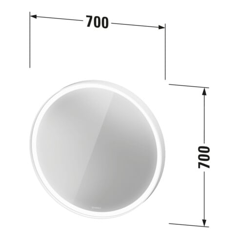 Duravit Miroir lumineux LED L-Cube 70x70x6,7cm, 18W, blanc chaud, capteur, dimmable, wd