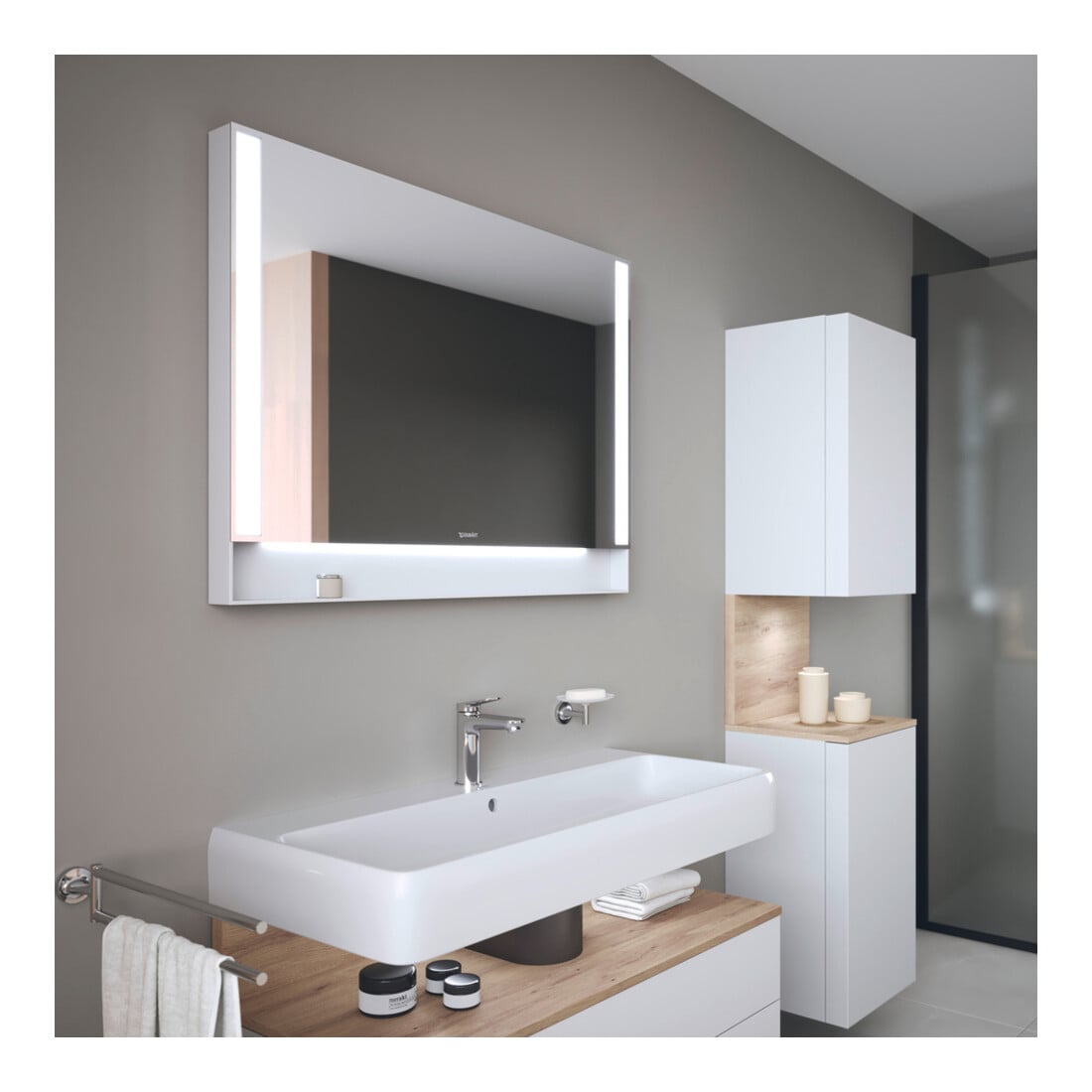 Duravit Miroir lumineux Qatego 100x75x6,5 cm, 29 W, blanc mat