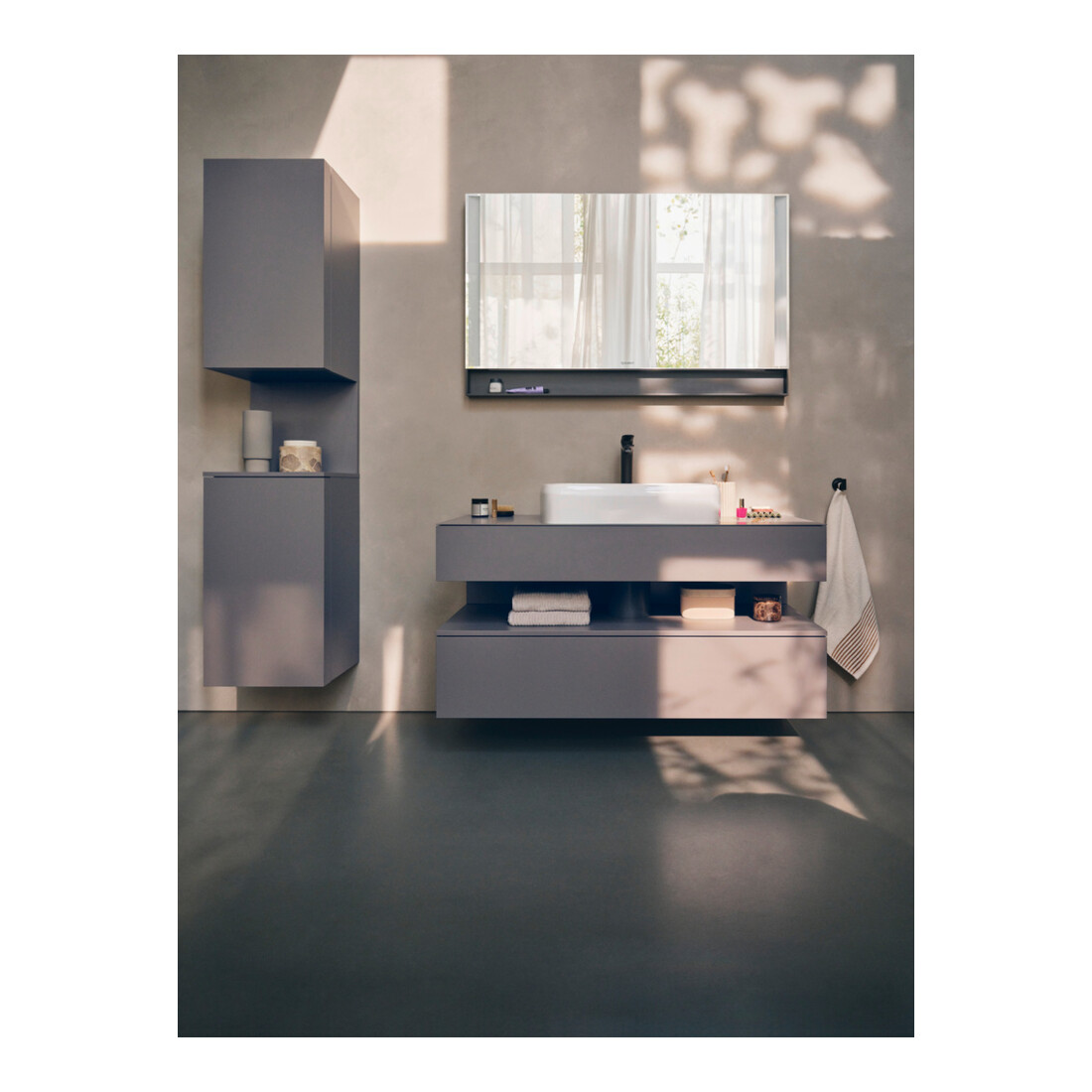 Duravit Miroir lumineux Qatego 100x75x6,5 cm, 29 W, graphite mat