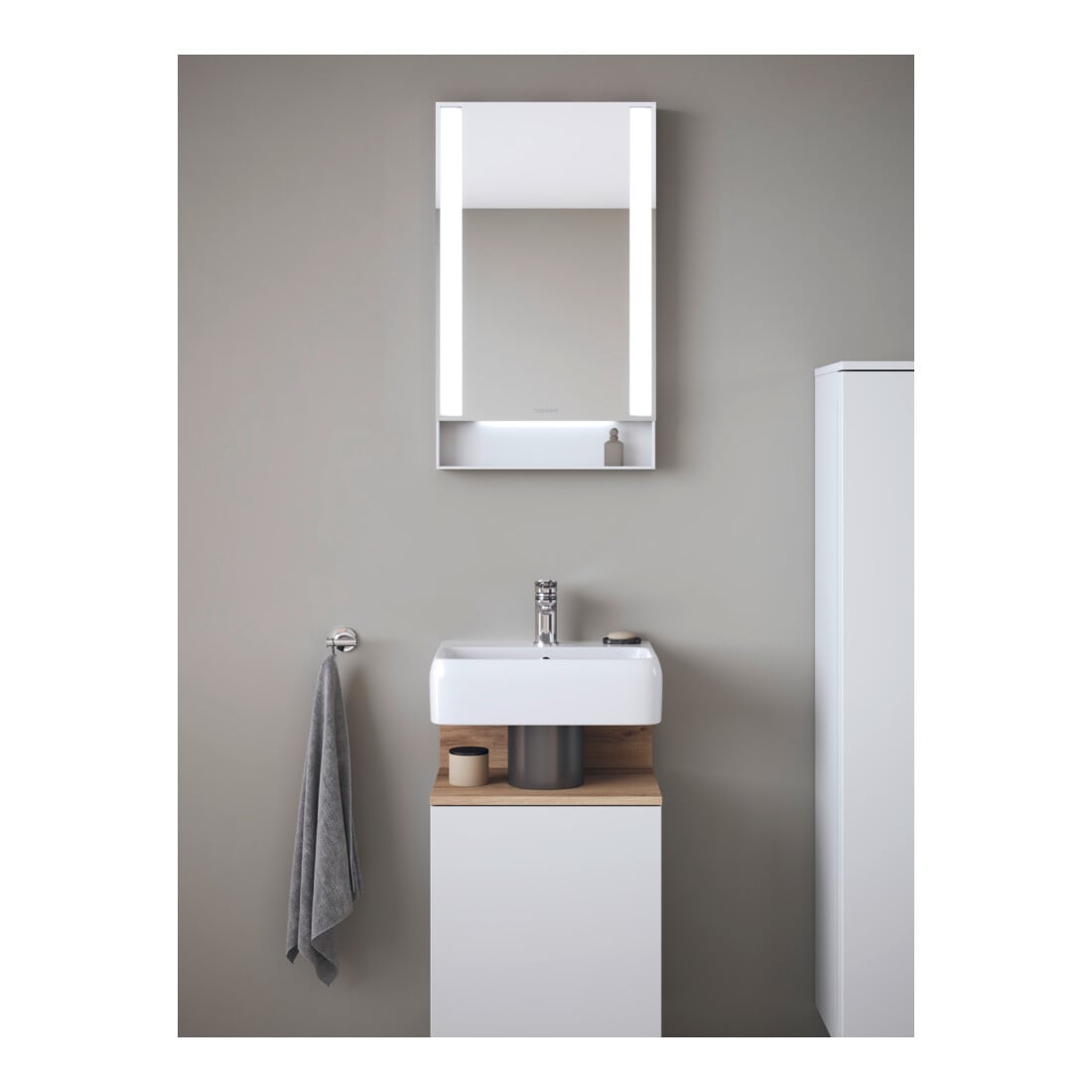 Duravit Miroir lumineux Qatego 45x75x6,5 cm, 21 W, blanc mat