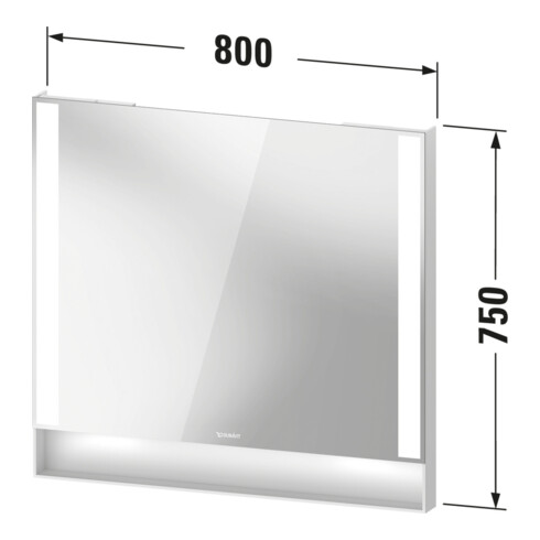 Duravit Miroir lumineux Qatego 80x75x6,5 cm, 26 W, graphite mat