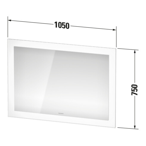 Duravit Miroir lumineux White Tulip 105x75x5 cm, 47 W, version App, LED, blanc