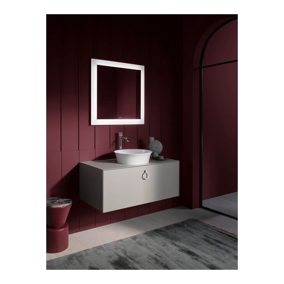 Duravit Miroir lumineux White Tulip 75x75x5 cm, 38 W, version App, LED, blanc