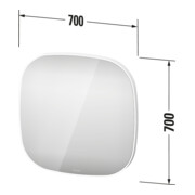 Duravit Miroir lumineux Zencha 70x70x5 cm, 27 W, avec miroir chauffant, LED, blanc-5