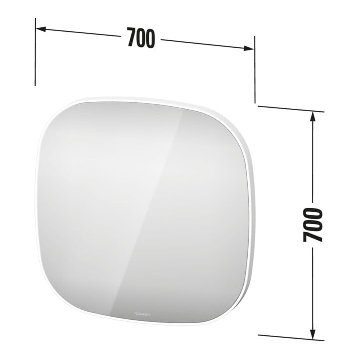 Duravit Miroir lumineux Zencha 70x70x5 cm, 27 W, avec miroir chauffant, LED, blanc