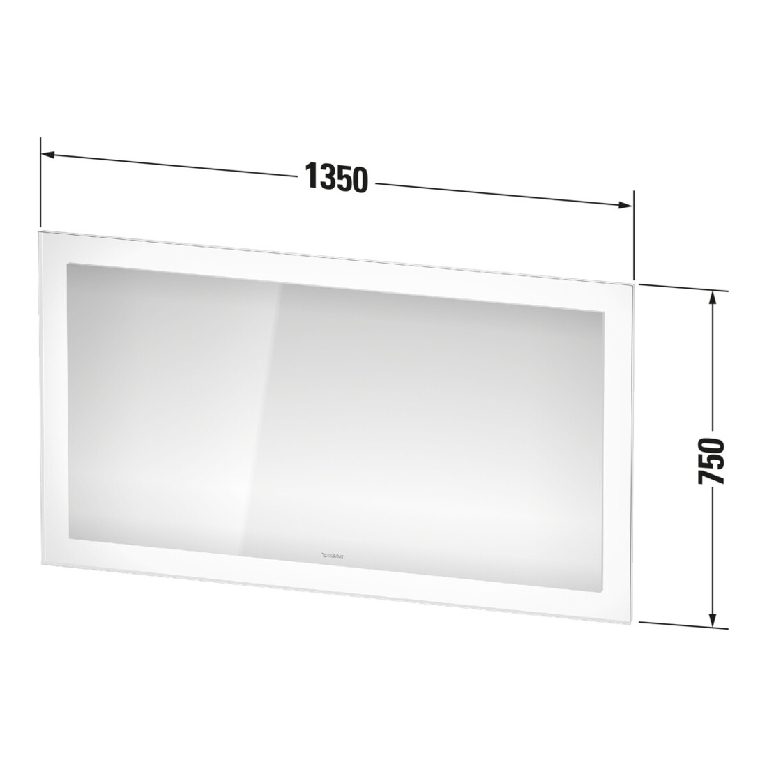 Duravit Miroir Sensor Version White Tulip 75x135x5 cm, avec éclairage